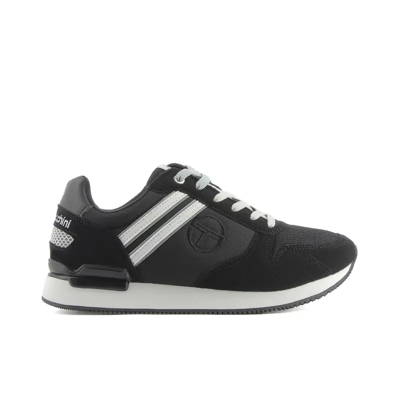 Sneakers uomo nere da running con bande