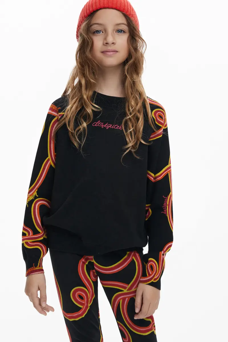 Serpentine sleeve sweater