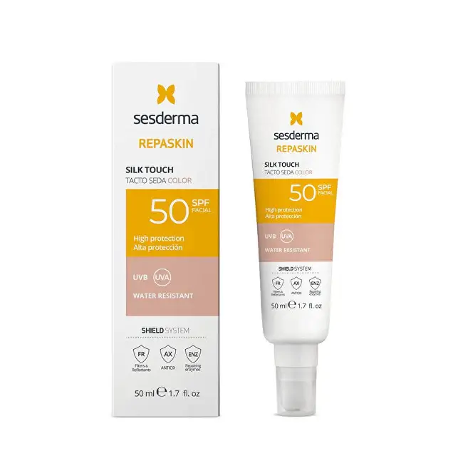 Protezione solare viso colorata SPF 50 Repaskin Silk Touch Color 50 ml