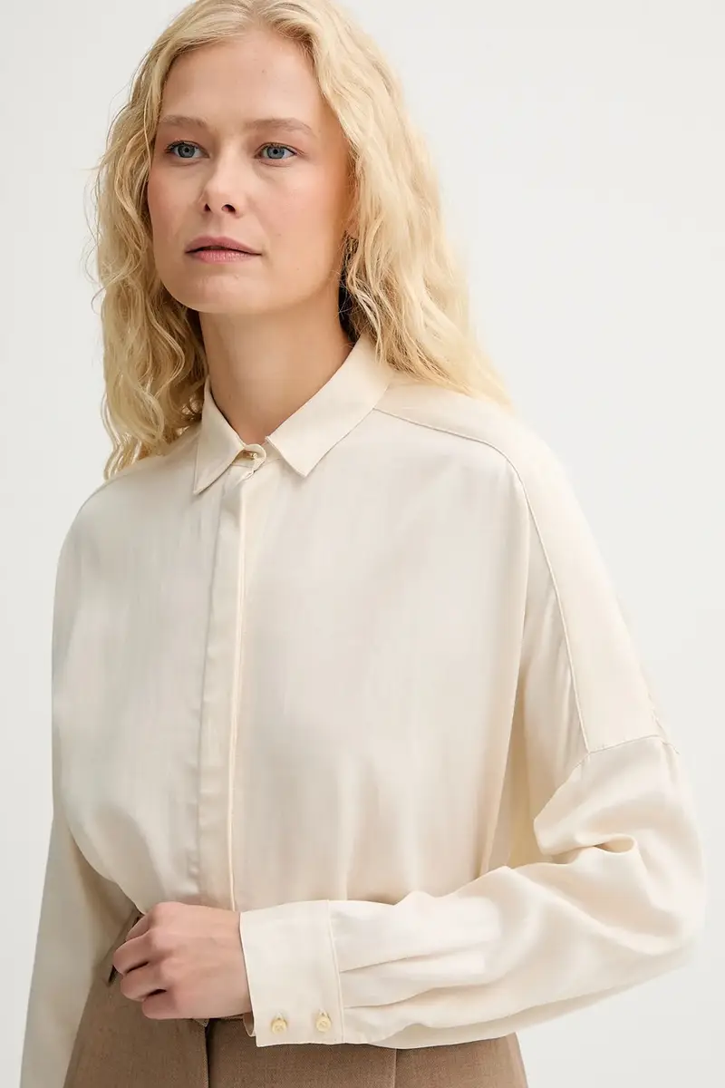 camicia donna colore beige 23110031 miniatura 4