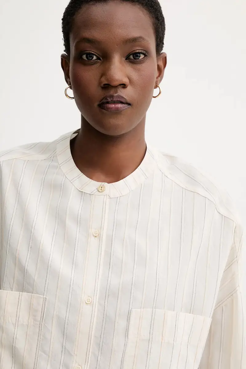 camicia donna colore beige 25110007 miniatura 4