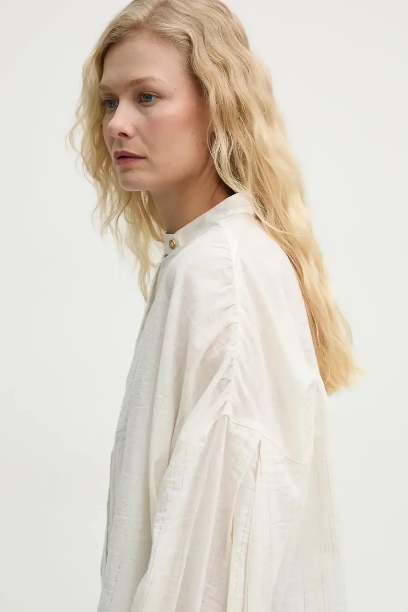 camicia donna colore beige 25210017 miniatura 4