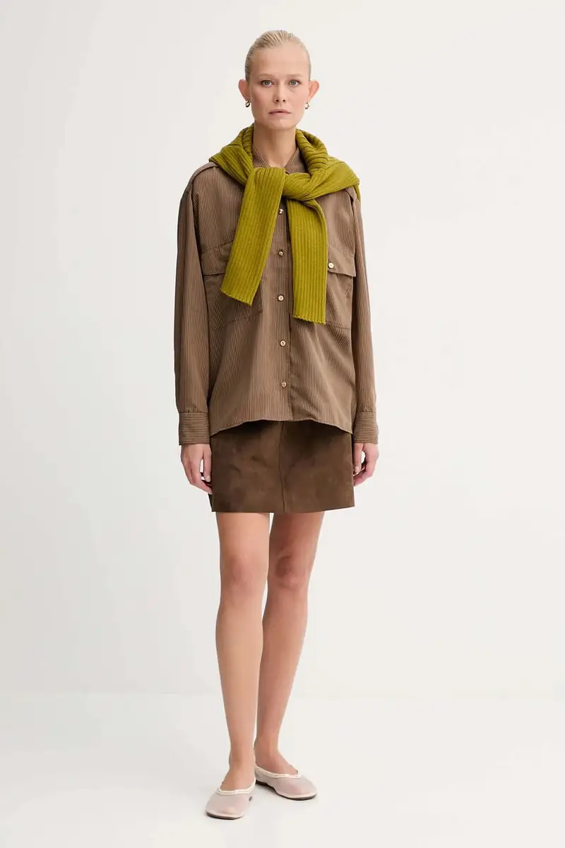 camicia donna colore marrone 25110019 miniatura 2