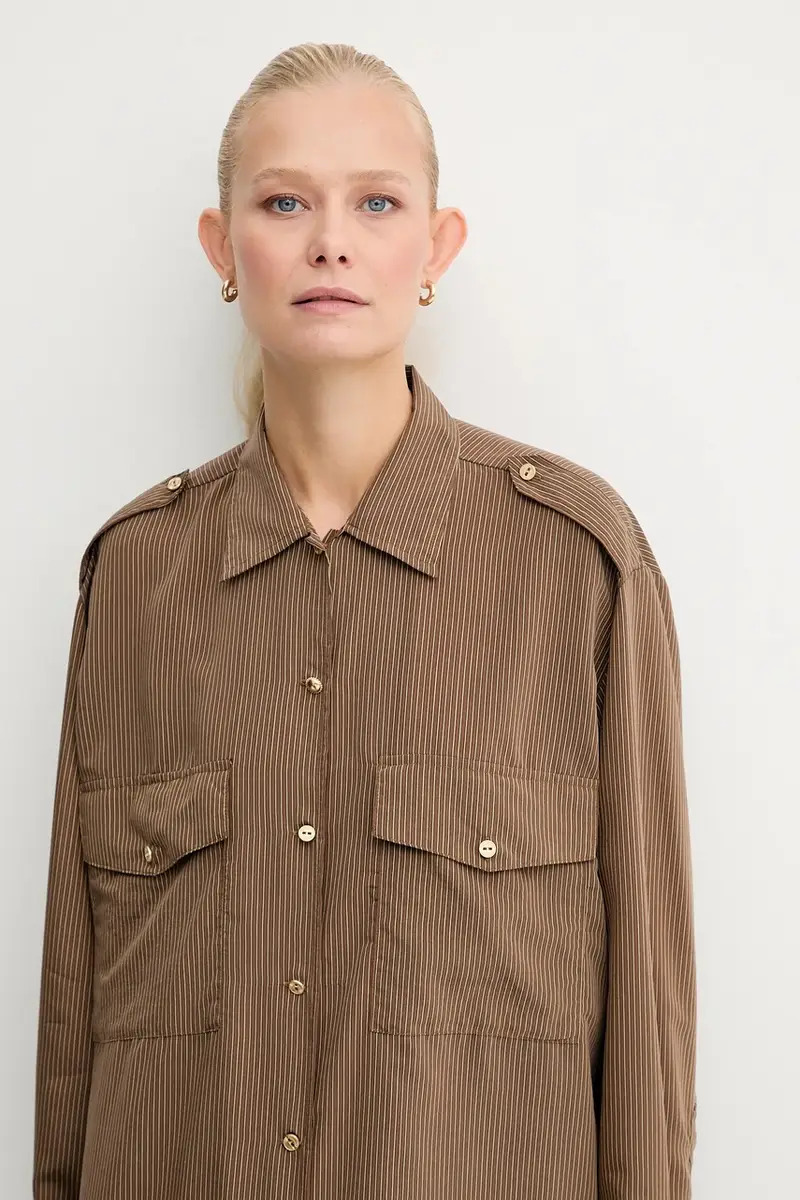 camicia donna colore marrone 25110019 miniatura 4