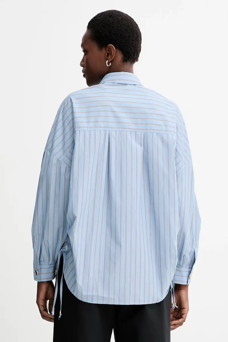 camicia in cotone donna colore blu 25110027 miniatura 3