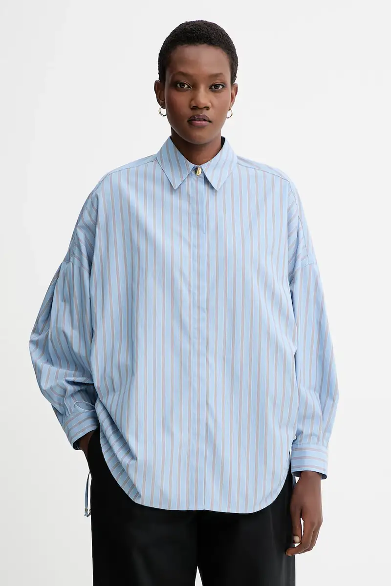 camicia in cotone donna colore blu 25110027