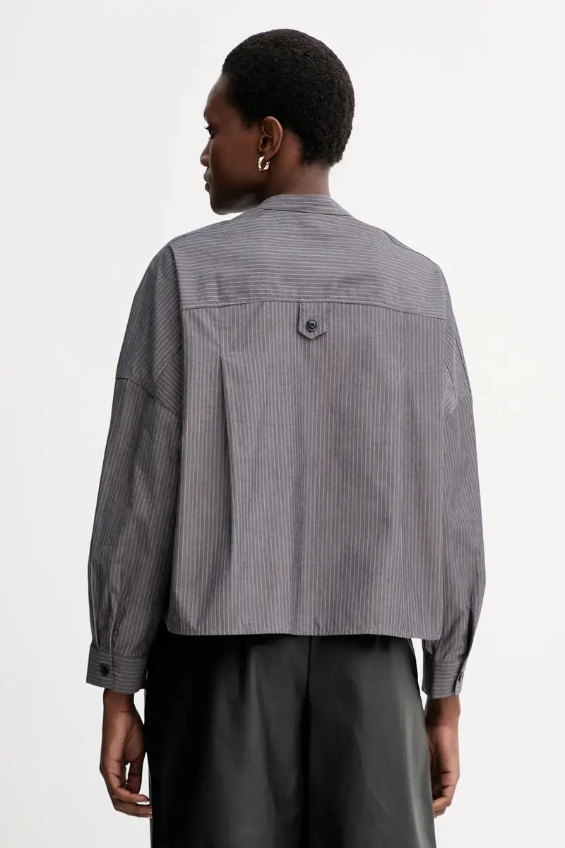 camicia in cotone donna colore grigio 25110034 miniatura 3