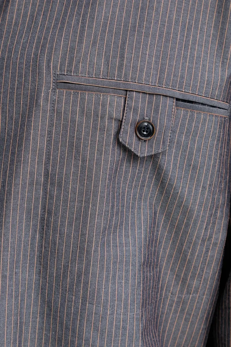 camicia in cotone donna colore grigio 25110034 miniatura 5