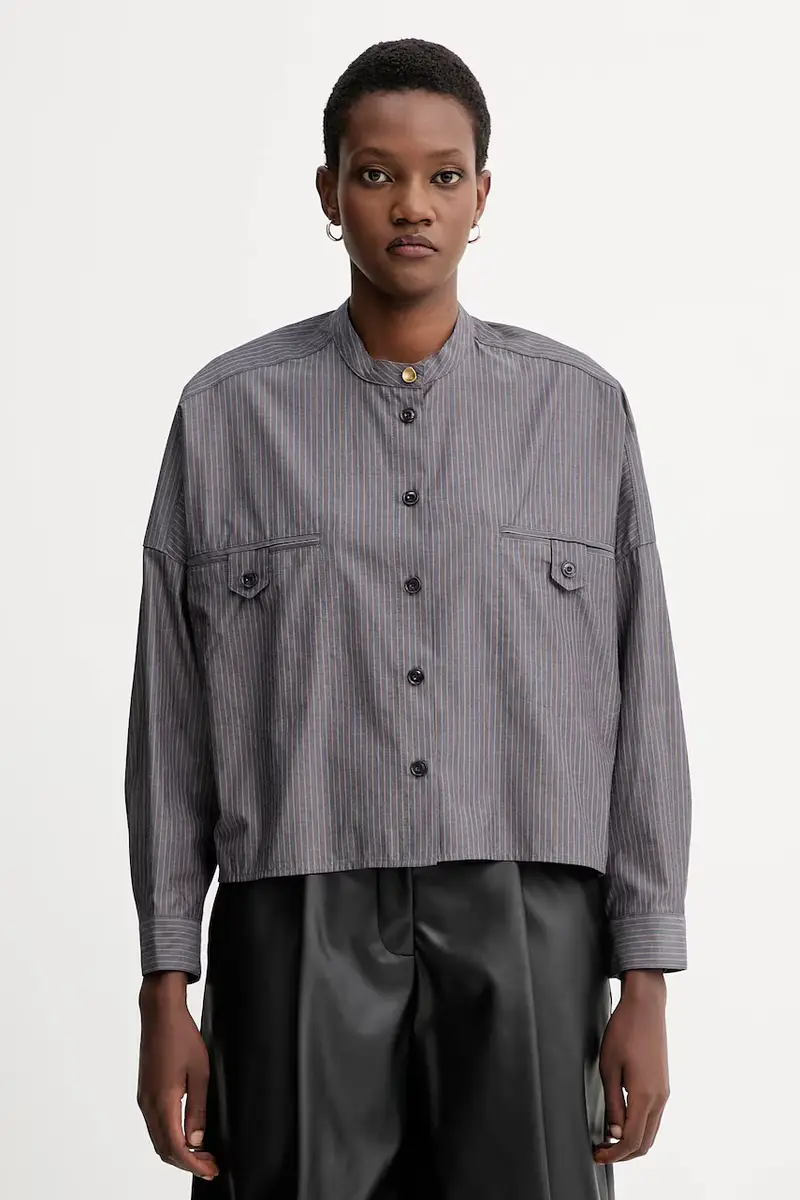 camicia in cotone donna colore grigio 25110034