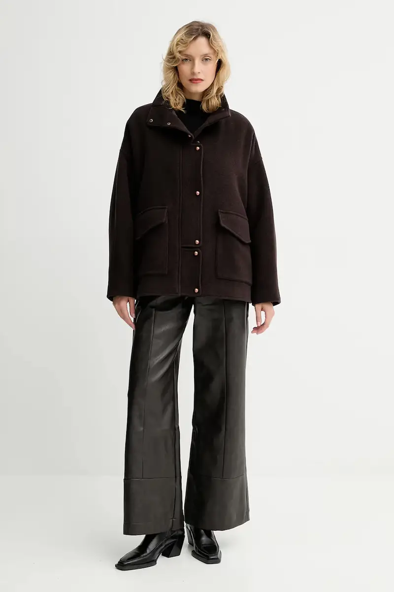 cappotto con aggiunta di lana colore marrone 25112020 miniatura 2