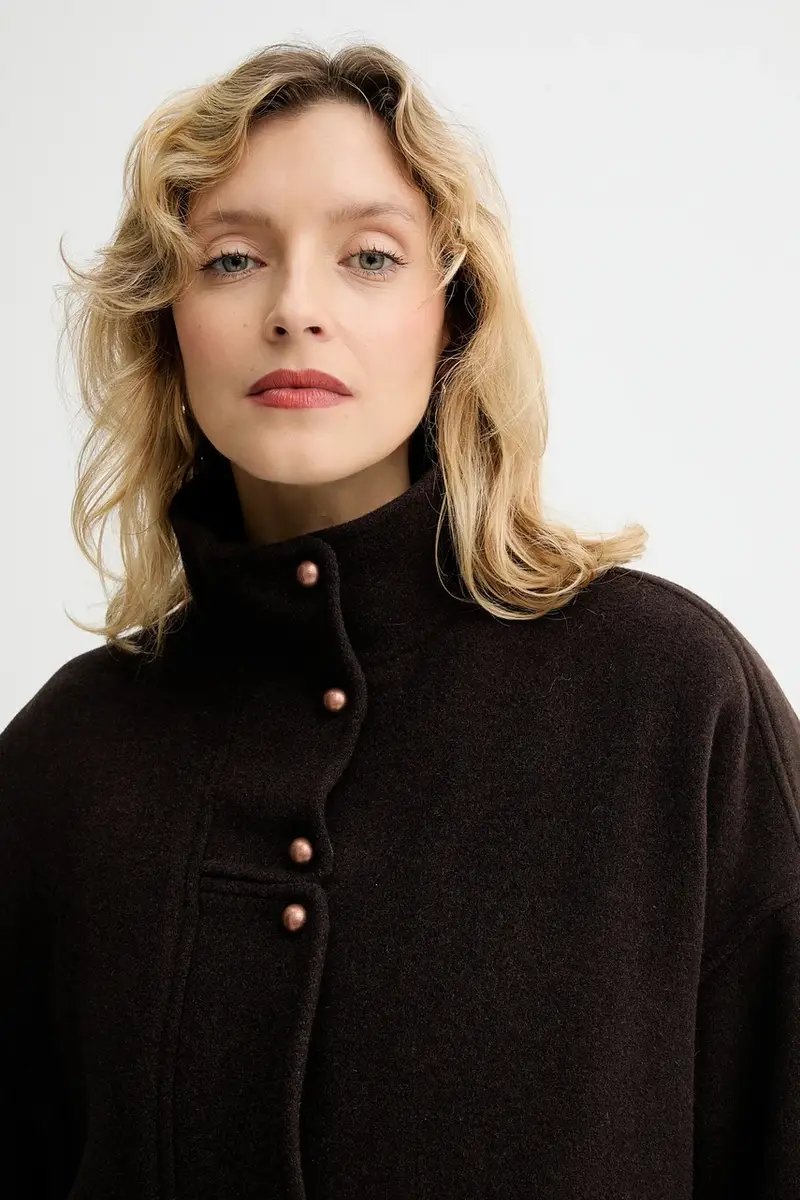 cappotto con aggiunta di lana colore marrone 25112020 miniatura 4