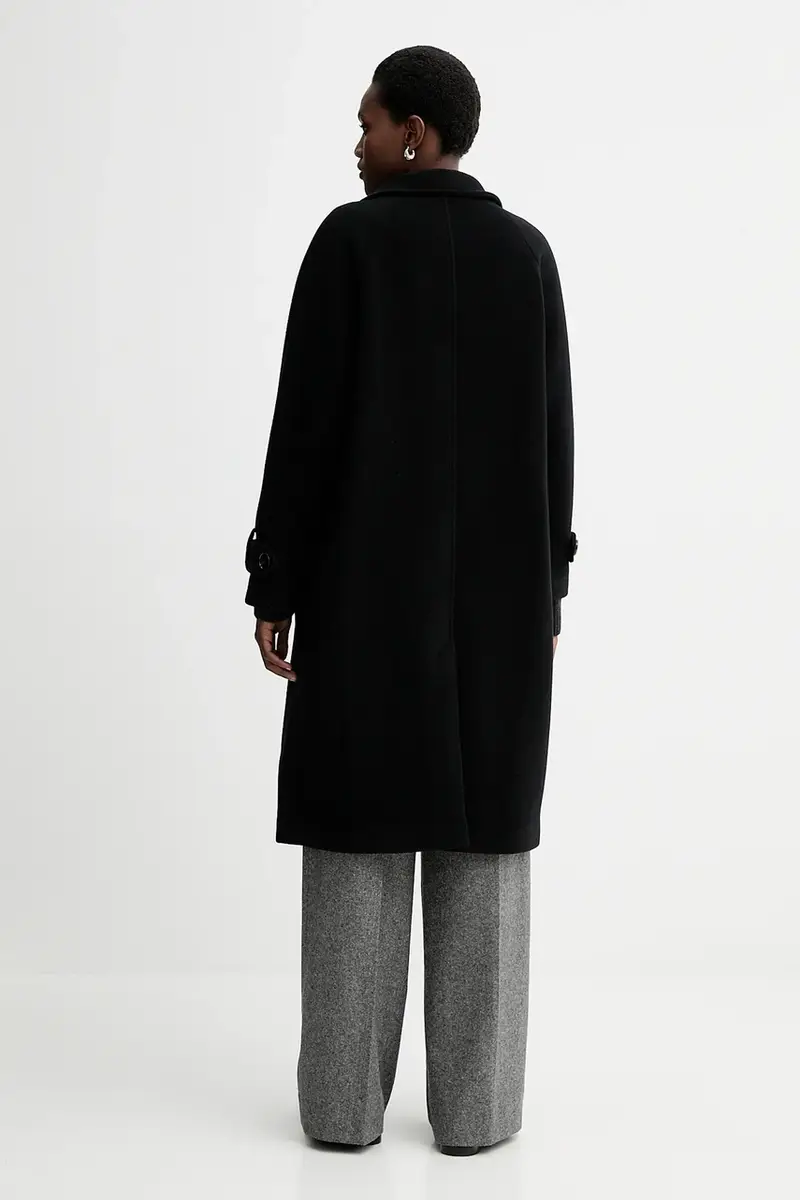 cappotto con lana colore nero 25112002 miniatura 3