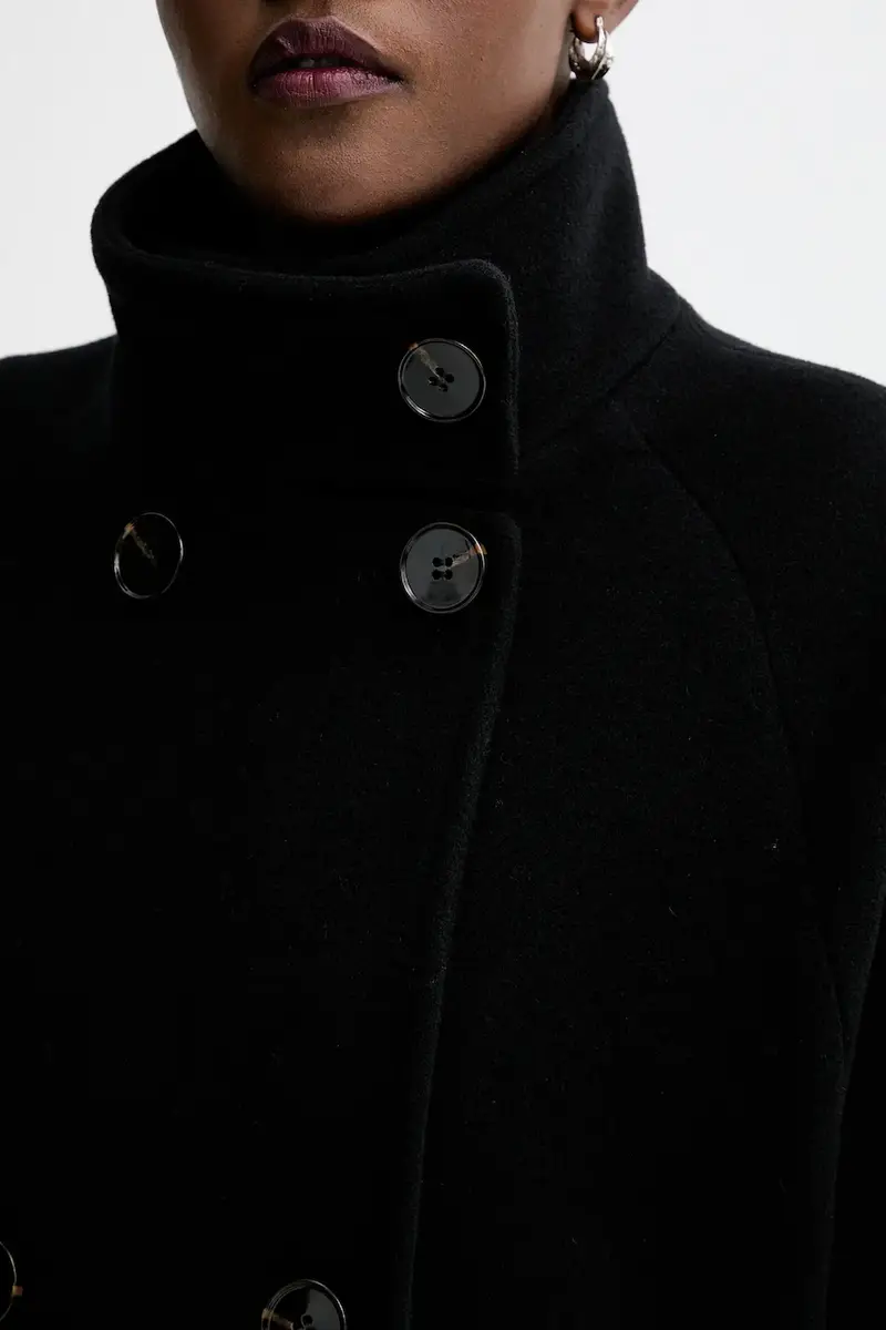 cappotto con lana colore nero 25112002 miniatura 5