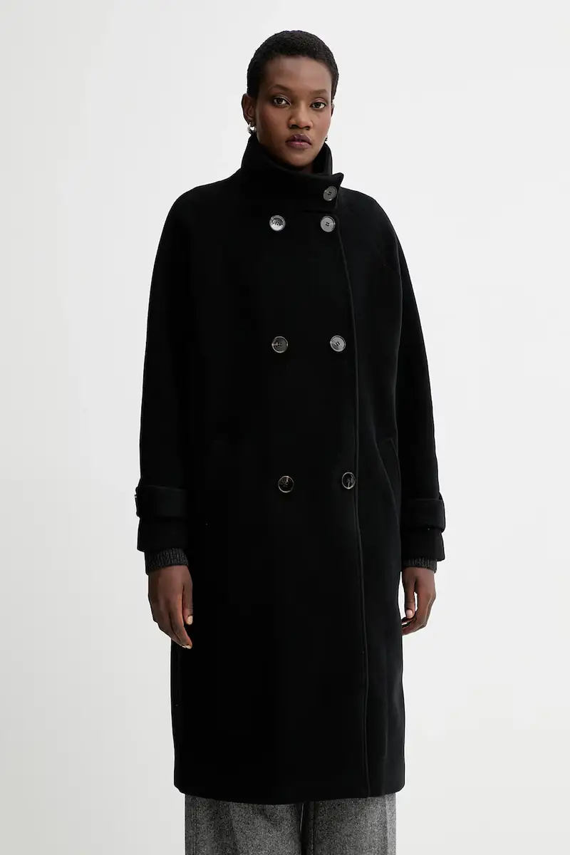 cappotto con lana colore nero 25112002