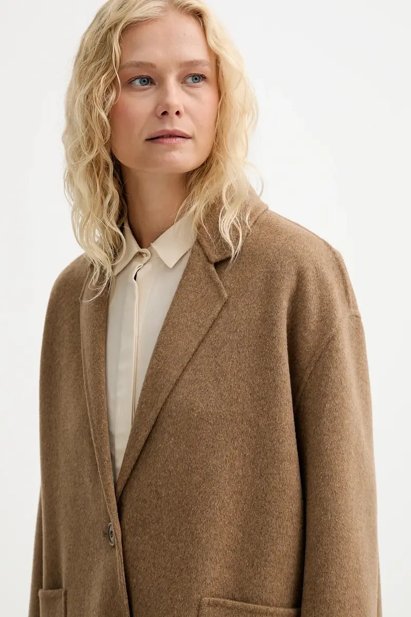 cappotto in lana colore beige 25113004 miniatura 4