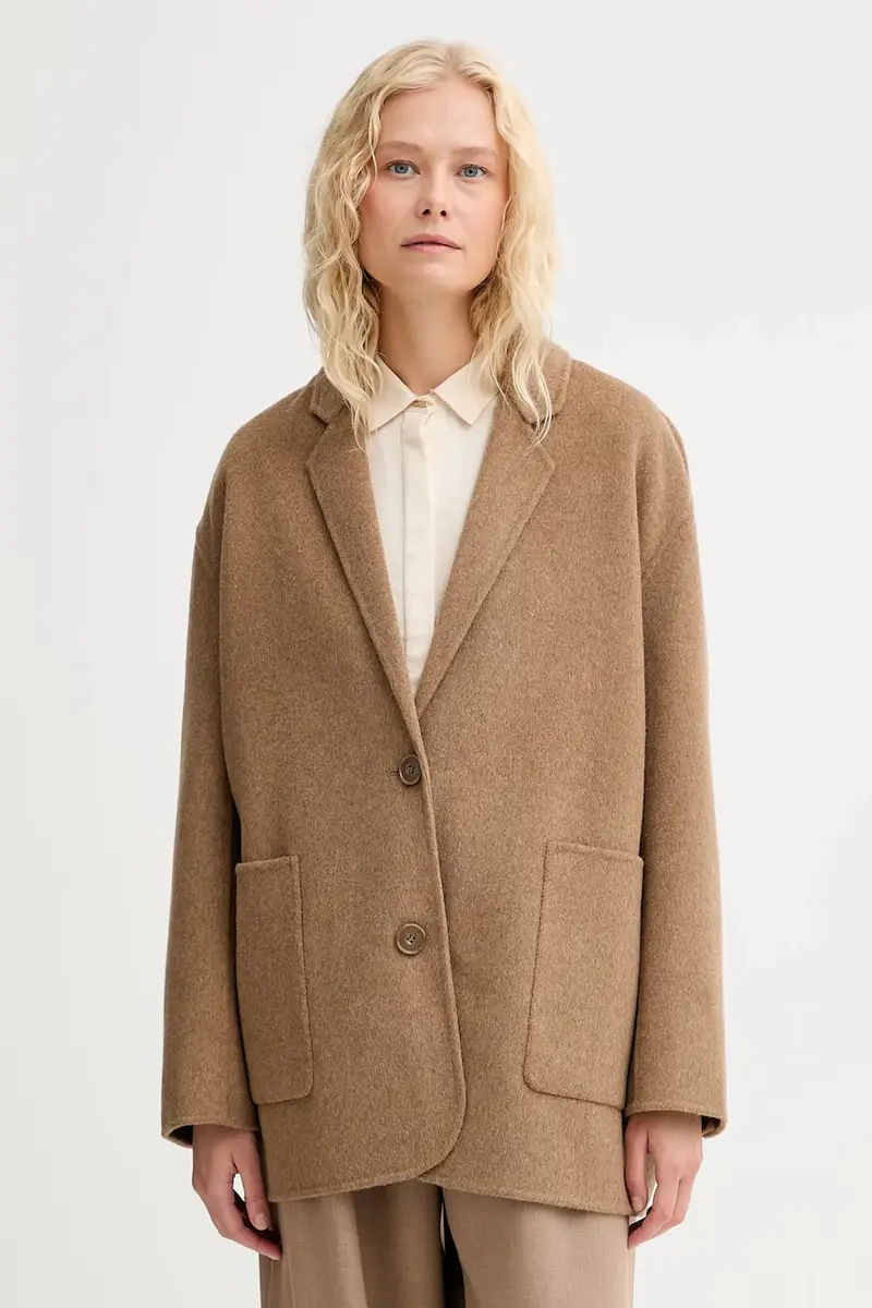 cappotto in lana colore beige 25113004