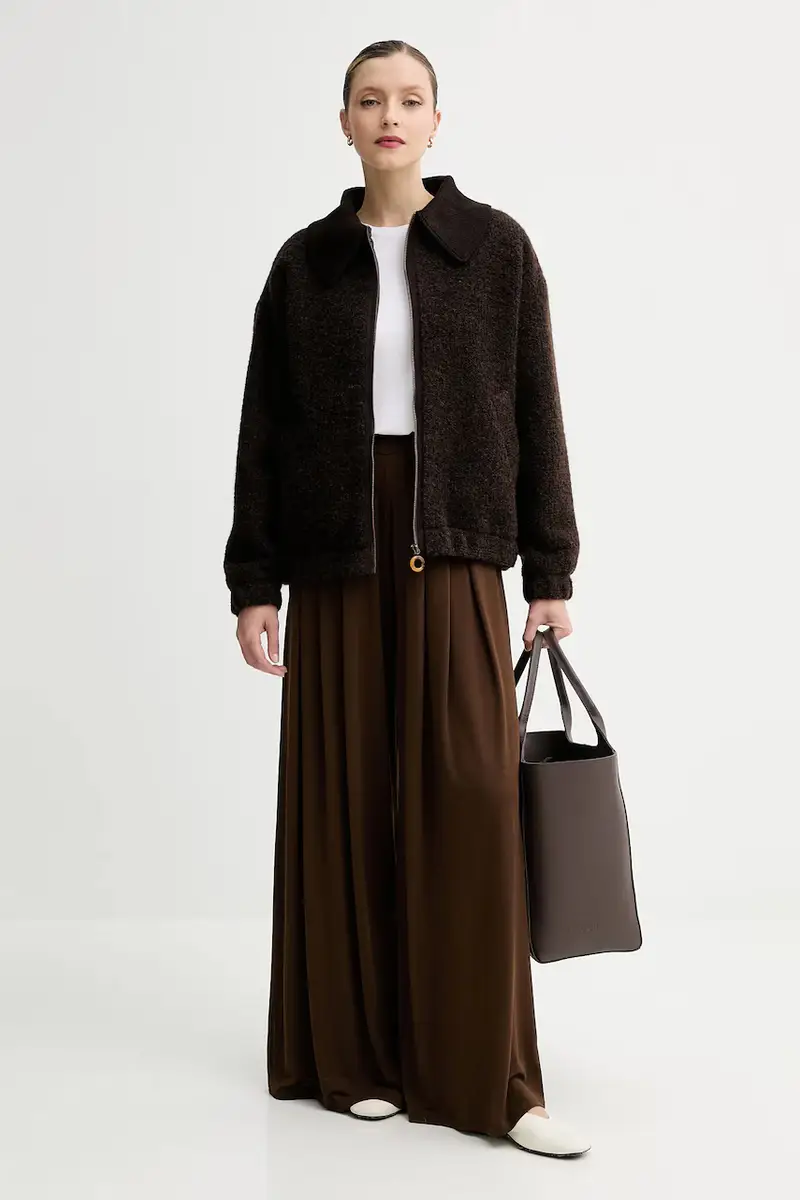 giacca con lana colore marrone 25112012 miniatura 2