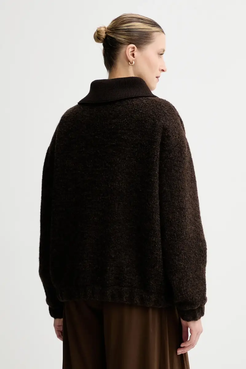 giacca con lana colore marrone 25112012 miniatura 4