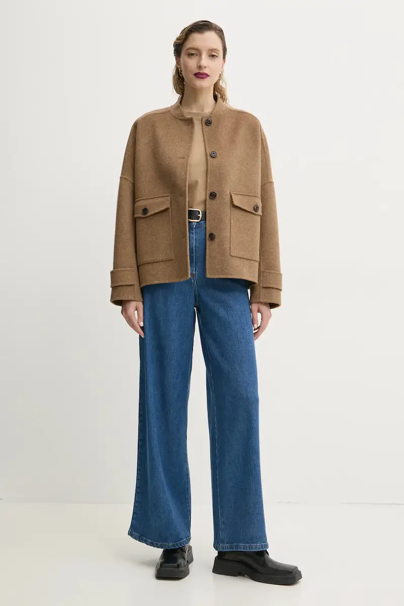 giacca in lana Beige miniatura 2