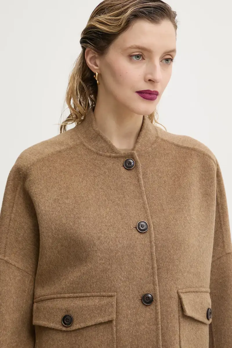 giacca in lana Beige miniatura 4