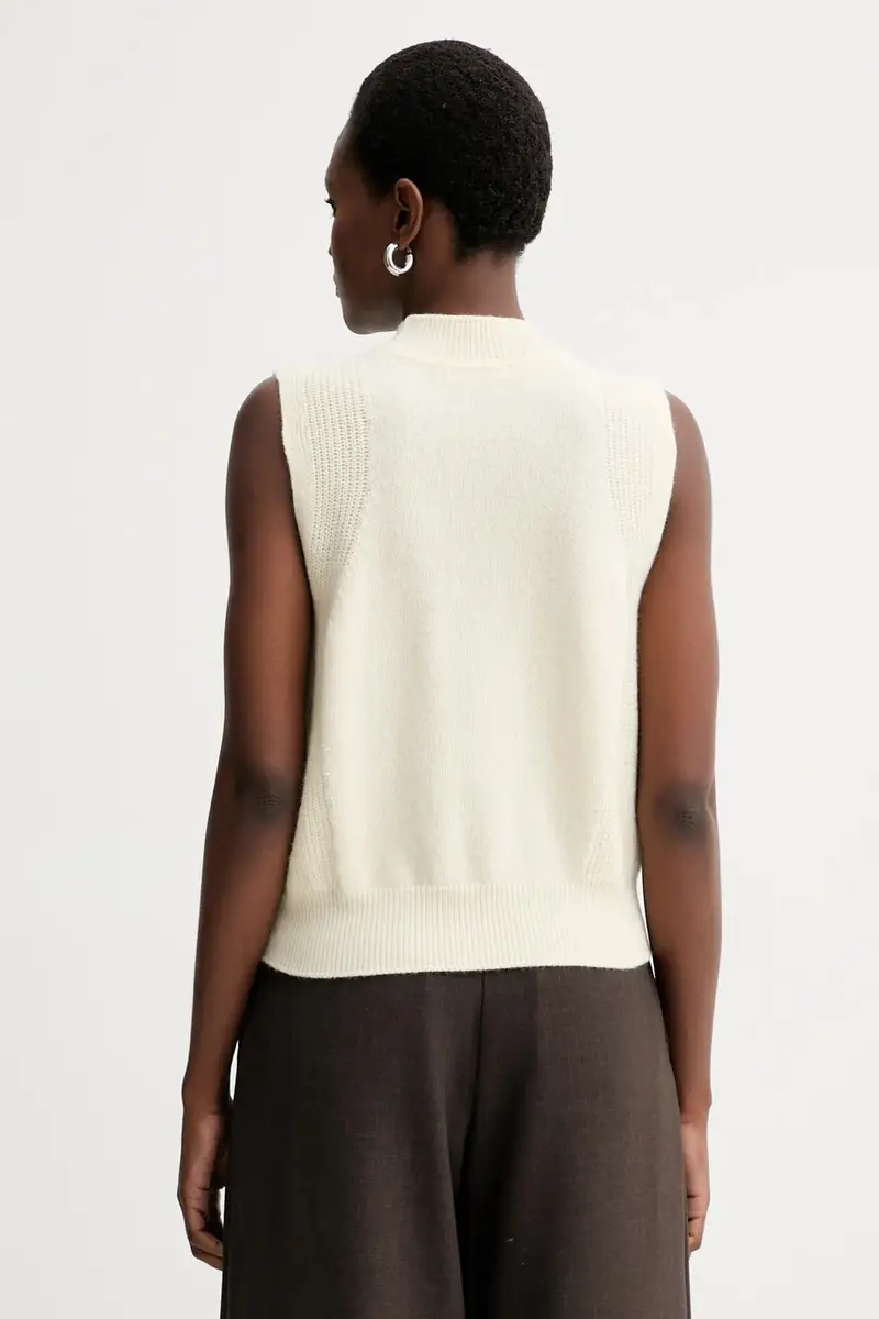 gilè in lana donna colore beige 25109018 miniatura 3