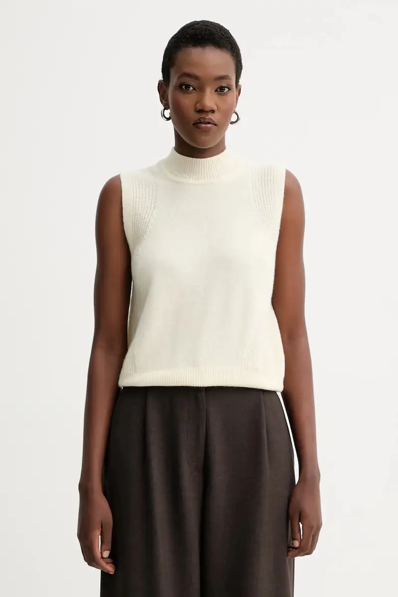 gilè in lana donna colore beige 25109018