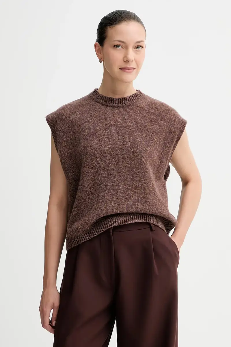 gilè in lana donna colore marrone 24109002