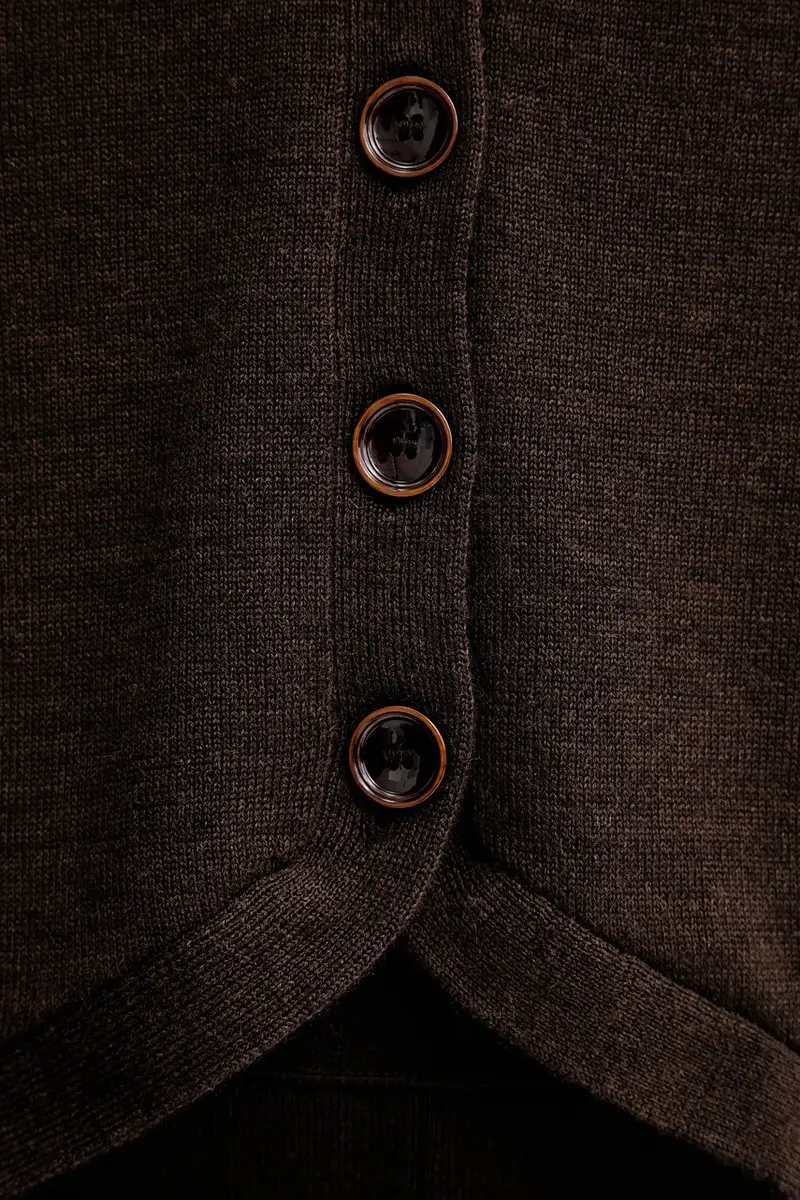 gilè in lana donna colore marrone 25109008 miniatura 5