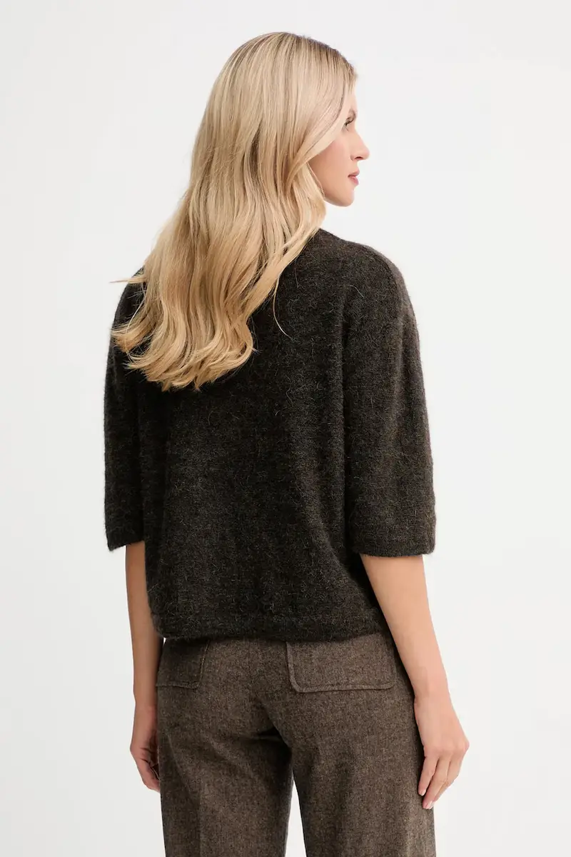 maglione con alpaca colore marrone 25109014 miniatura 3