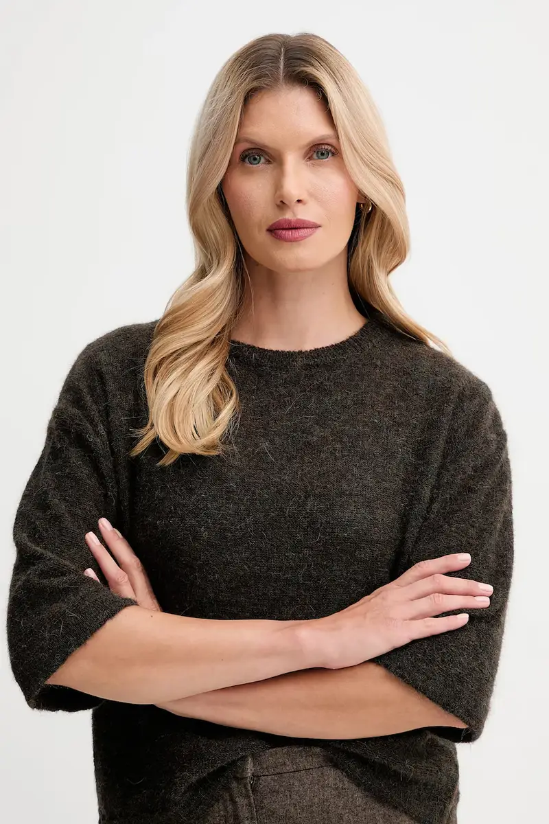 maglione con alpaca colore marrone 25109014 miniatura 4