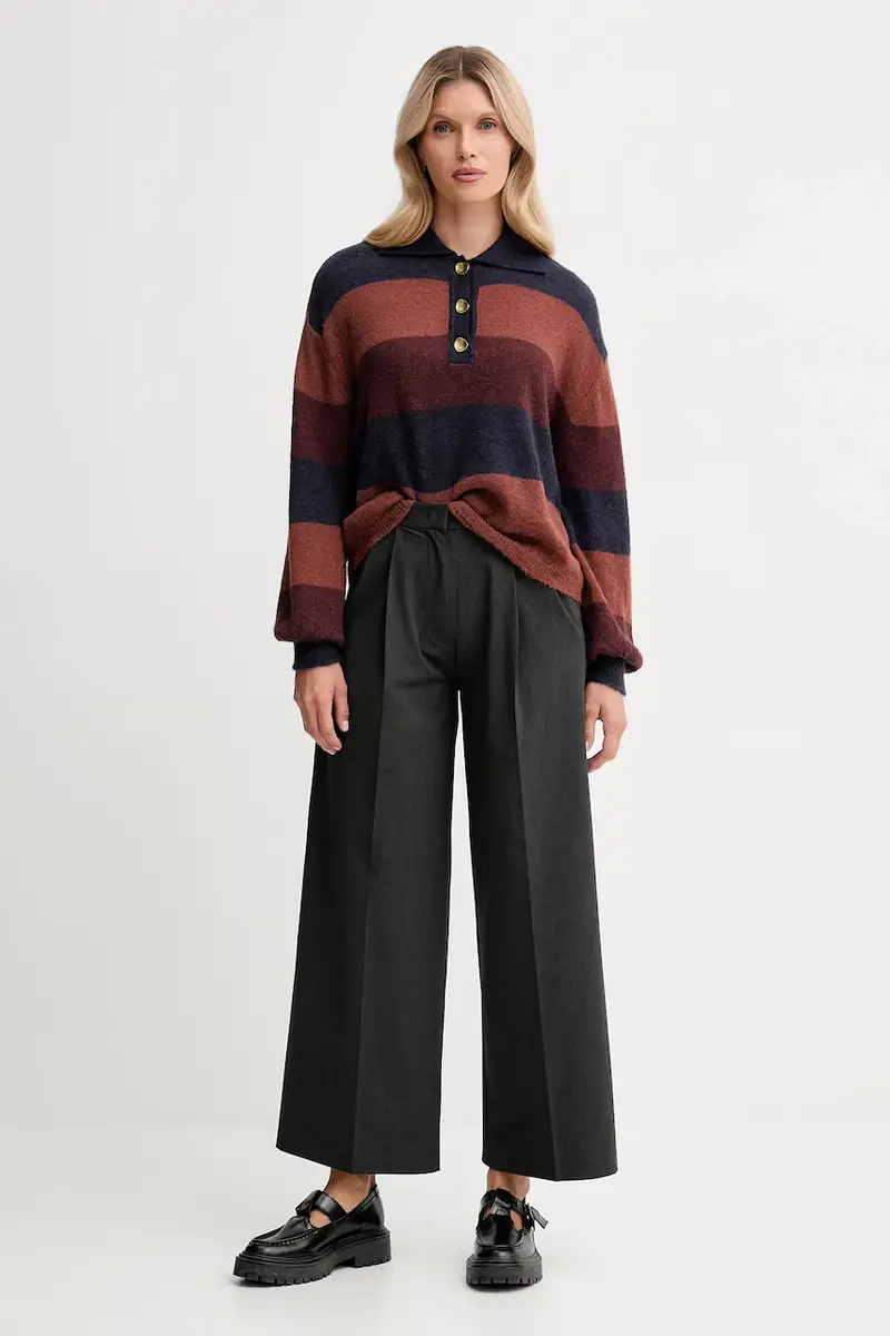 maglione con lana colore blu navy 25109013 miniatura 2