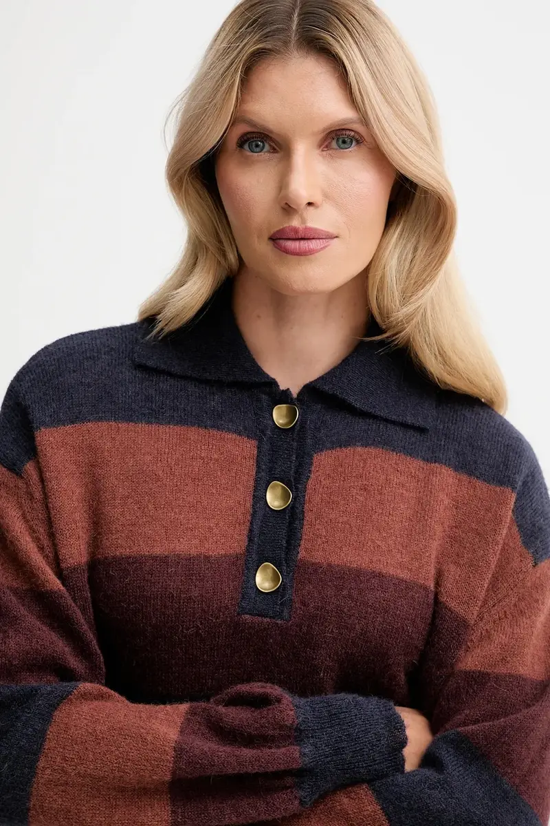 maglione con lana colore blu navy 25109013 miniatura 4