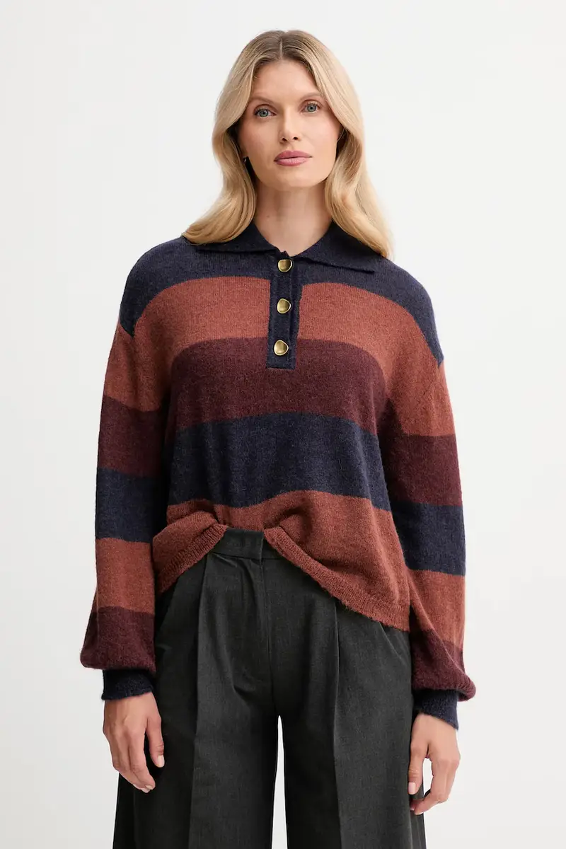 maglione con lana colore blu navy 25109013