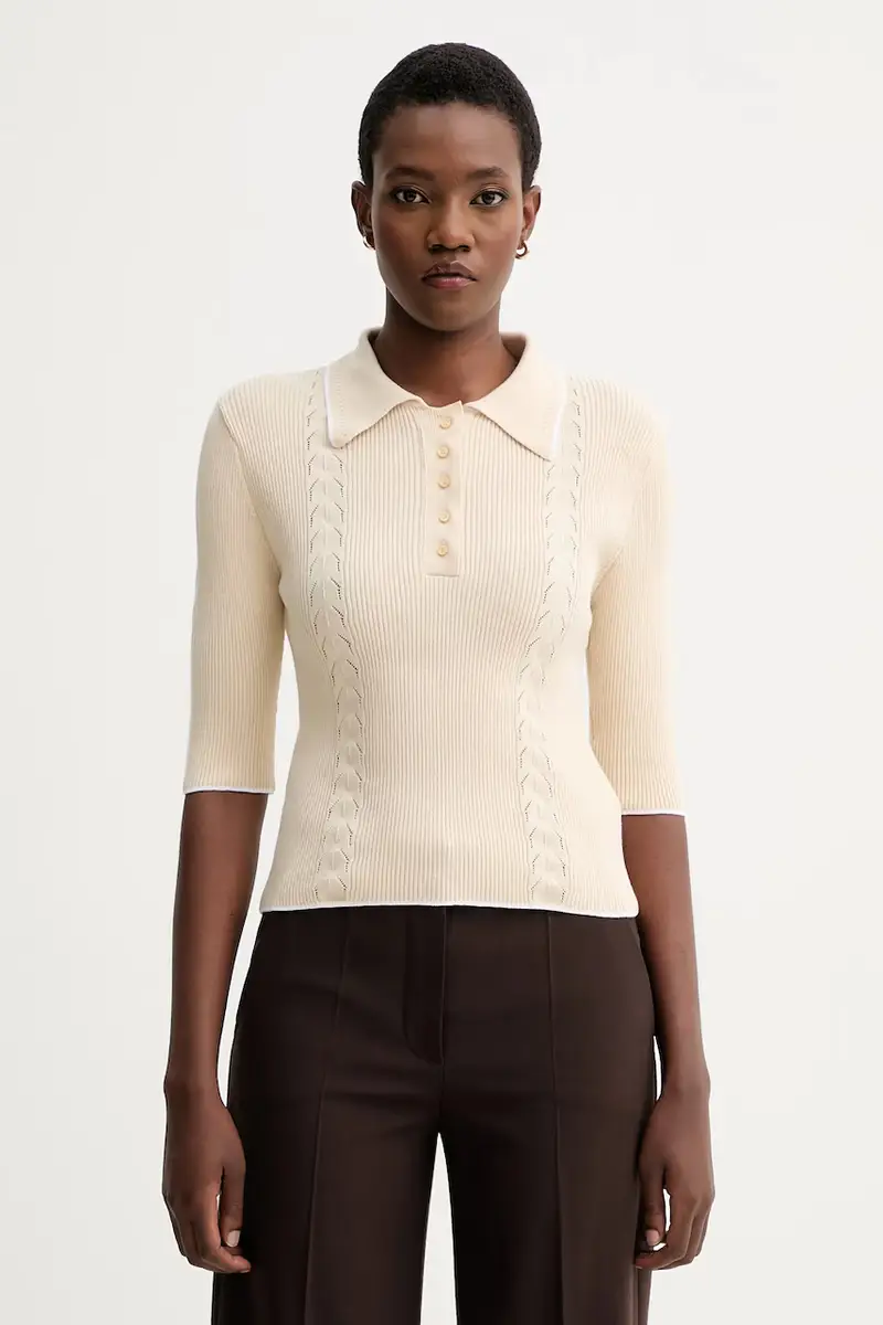 maglione in cotone donna colore beige 25109001