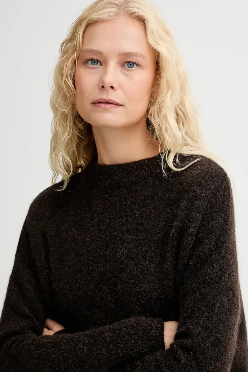 maglione in lana donna colore marrone 24109009 miniatura 4