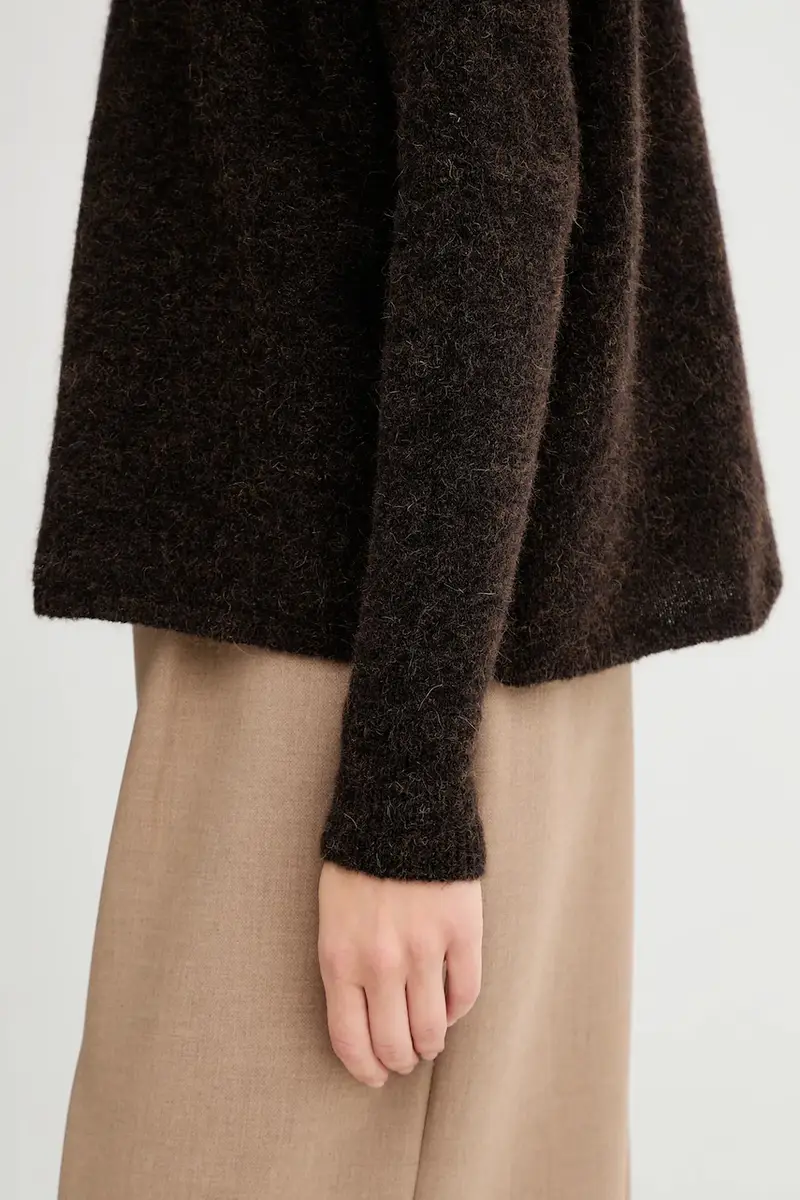 maglione in lana donna colore marrone 24109009 miniatura 5