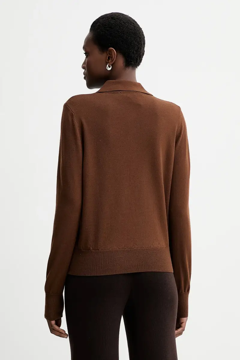 maglione in lana donna colore marrone 25109022 miniatura 3