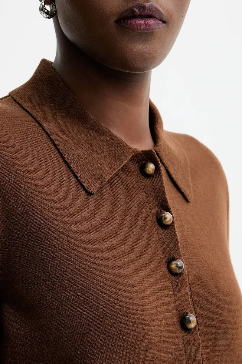 maglione in lana donna colore marrone 25109022 miniatura 5