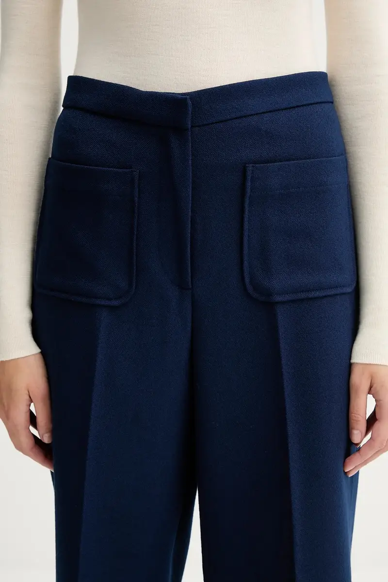 pantaloni donna colore blu 25107015 miniatura 4