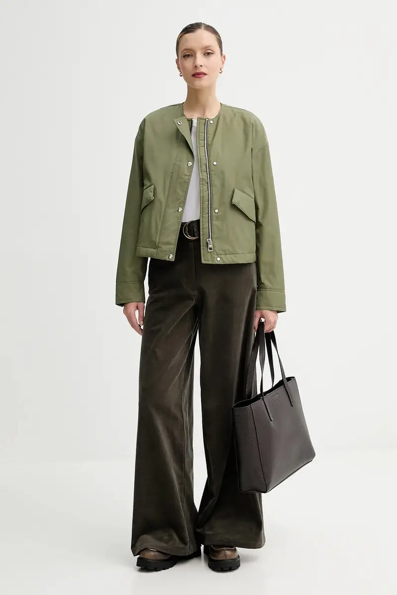 pantaloni in velluto donna colore verde 25107029 miniatura 2