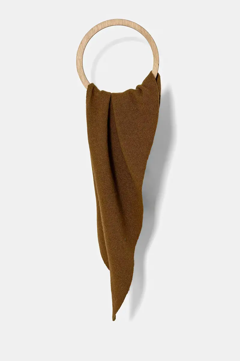 scialle con lana colore marrone 25115005