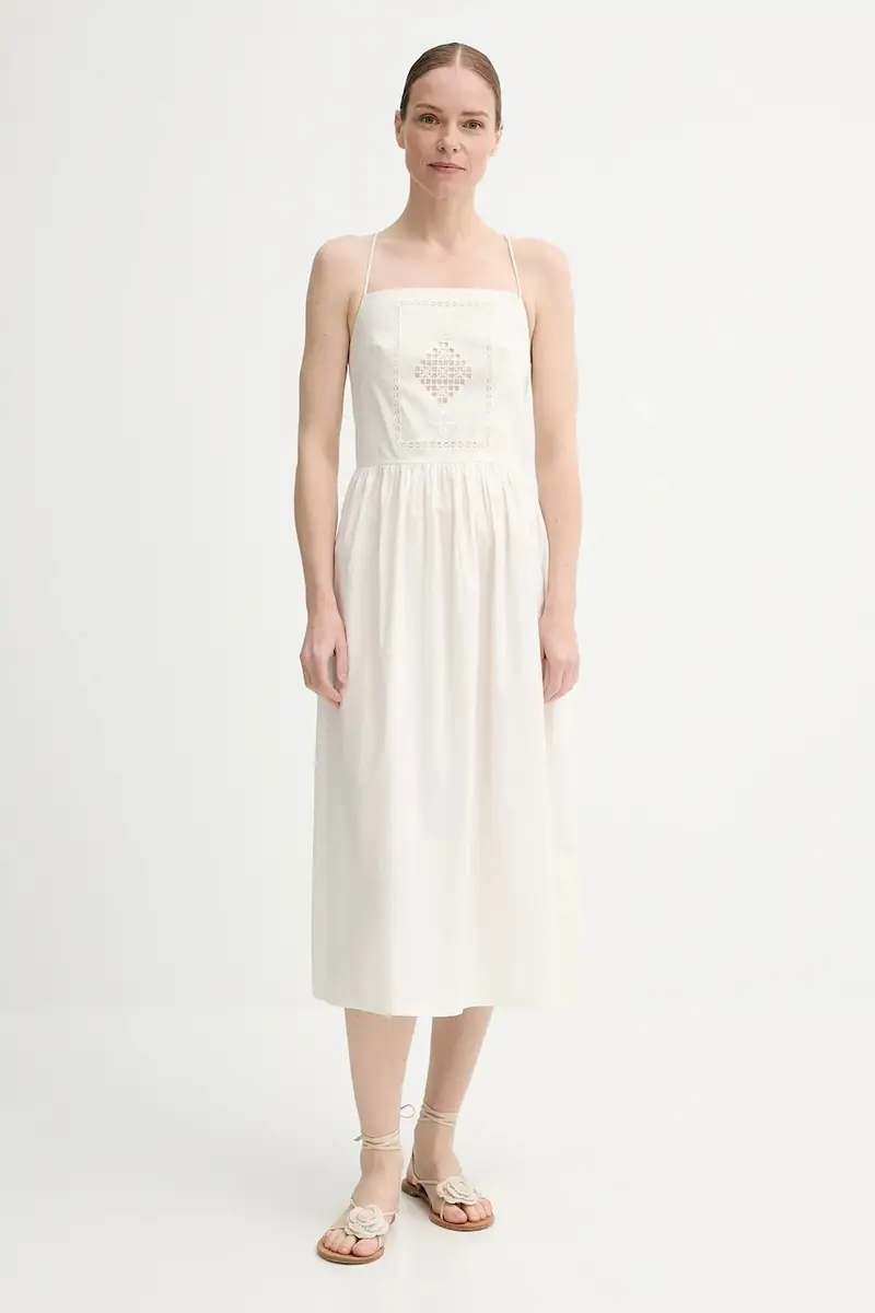 vestito in cotone colore beige 25205005