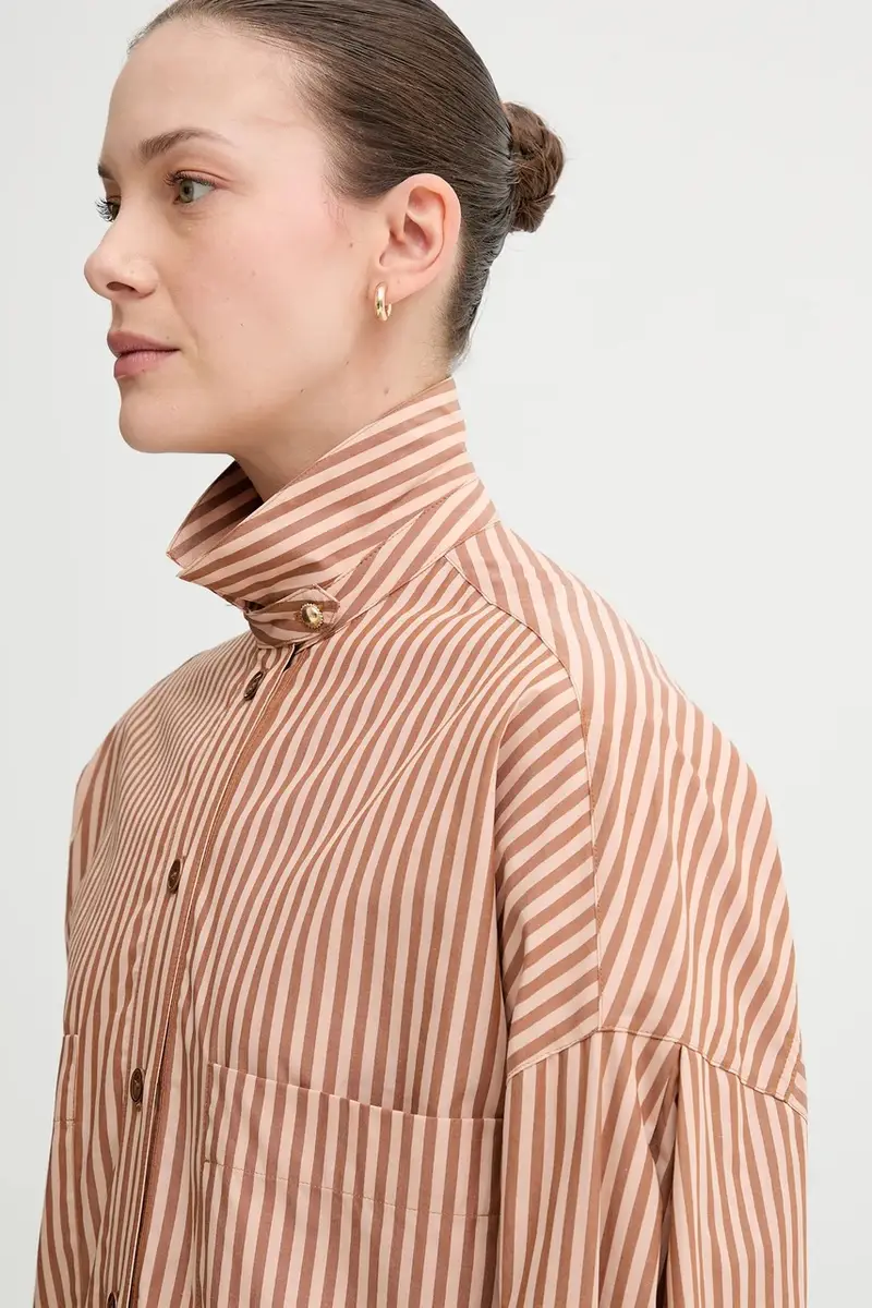 vestito in cotone colore marrone 25105013 miniatura 5