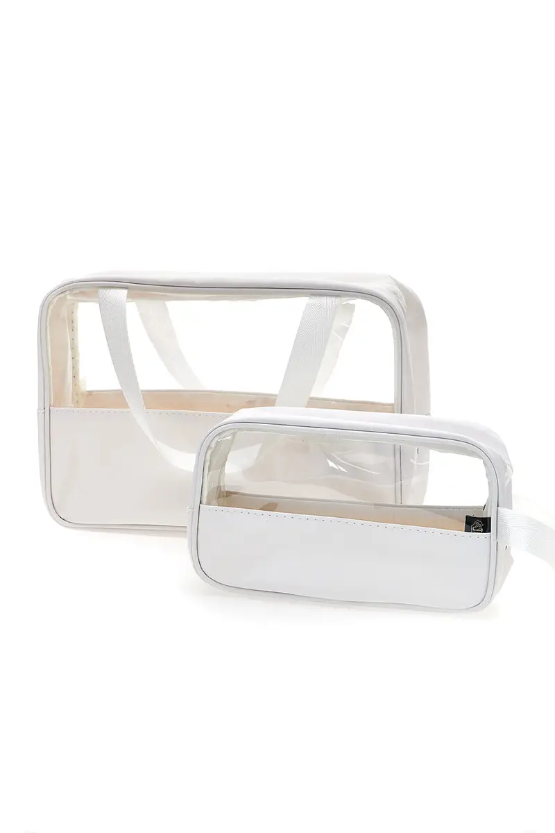 Set beauty bianco con inserti trasparenti Coveri BERNA 099