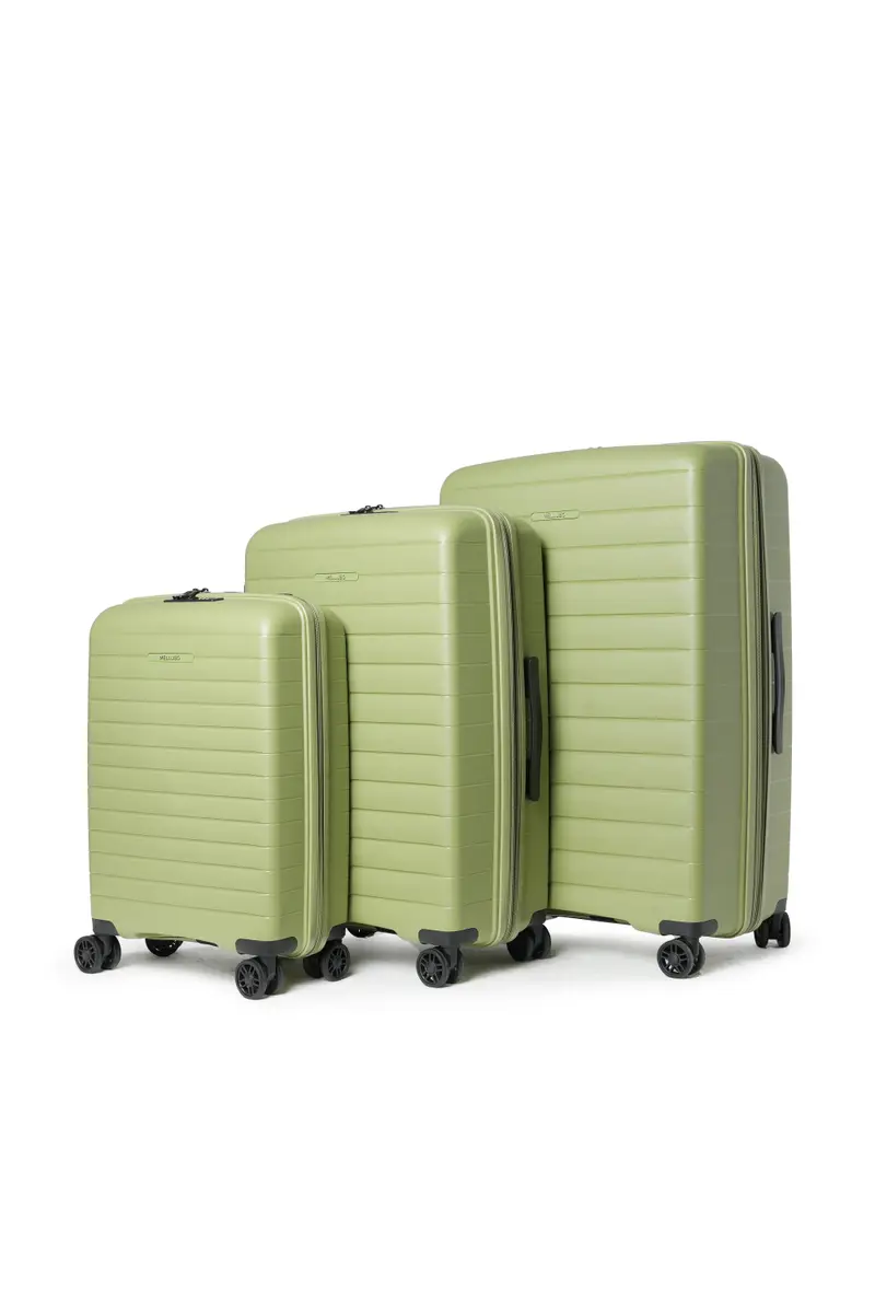 Set completo valigie 3 pezzi in policarbonato verde pm010
