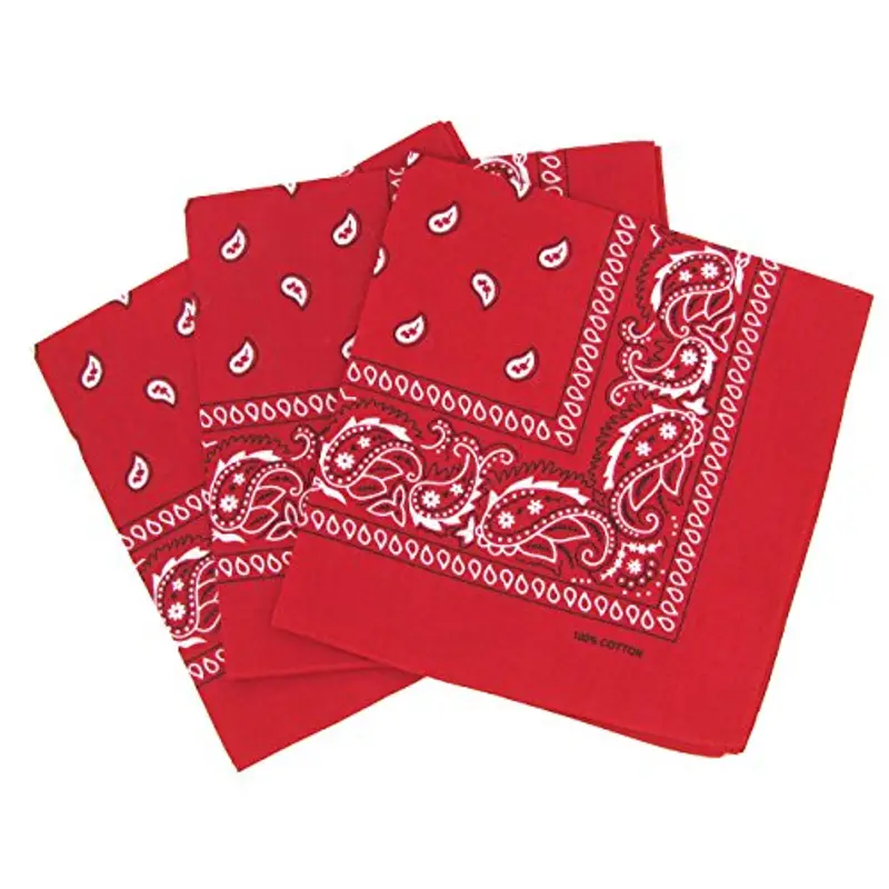 Set di 3 bandane Paisley, colore rosso, taglia unica.