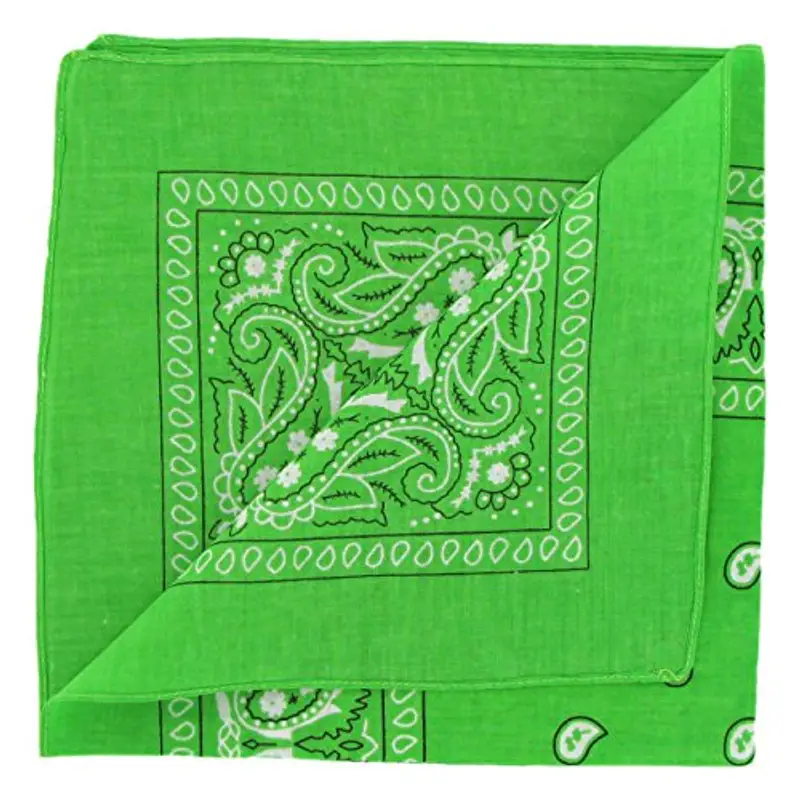 Set di 3 bandane Paisley verde chiaro, foulard in cotone con motivo cashmire, vendute in confezione da 3 miniatura 3
