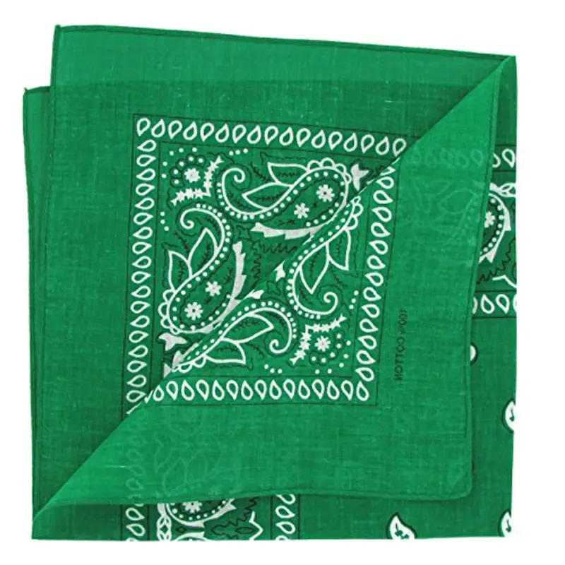 Set di 3 bandane Paisley verde scuro, foulard in cotone con motivo cashmire, vendute in confezione da 3, taglia unica miniatura 3