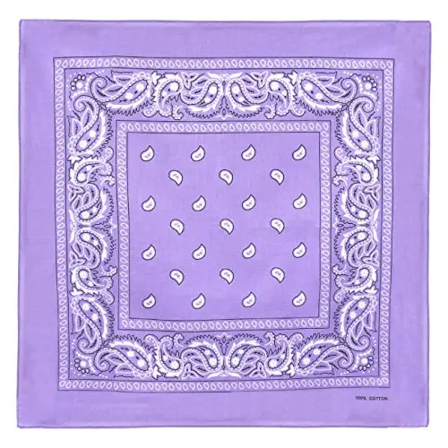 Set di 3 bandane Paisley viola, foulard in cotone con motivo cashmire, vendute in confezione da 3 miniatura 2