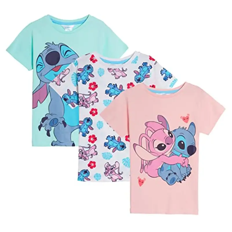 Set di 3 Magliette Lilo e Stitch per Bambine 5-6 Anni
